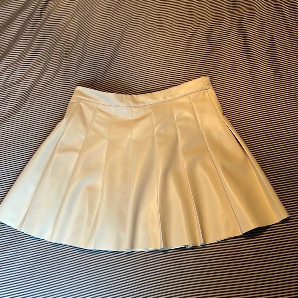 Sunday best white leather skirt